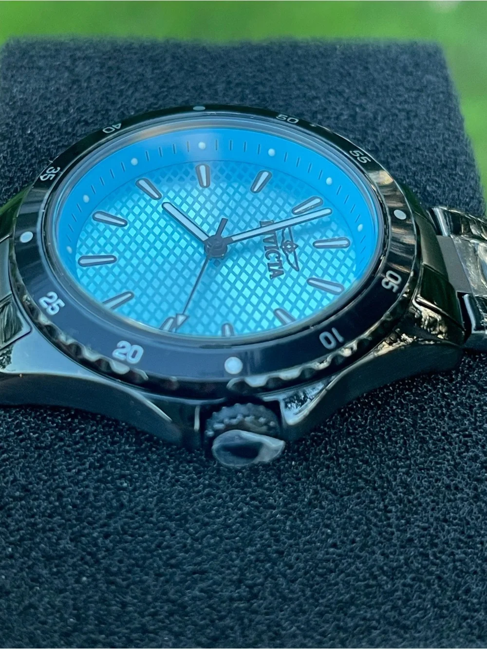 Invicta Pro Diver Lady 38mm Stainless Steel Black Tiffany Blue dial PC21J Quartz